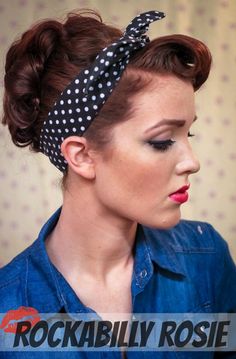 The Freckled Fox - a Hairstyle Blog: Sweetheart Hair Week: Tutorial #3 - Rockabilly Rosie Easy Rockabilly Hairstyles, Disfraz Rock And Roll, Rockabilly Hair Tutorials, Rockabilly Hairstyles, Freckled Fox