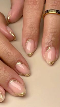 ⭐️ Hoco Nails, Golden Nails, Milky Nails, Nagellack Trends, Formal Nails, Nagel Tips, Casual Nails