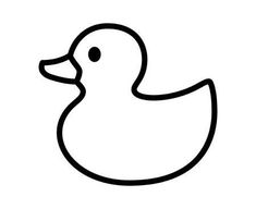 a black and white outline of a rubber duck