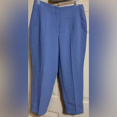 Nine West Brand Blue Color Tapered Curvy , Fake Pockets Size 12s Inseam 25. 1/2” Nwot Cheap Solid Color Button-up Bottoms, Suit Pants, Pants Color, Nine West, Pant Jumpsuit, Color Blue, Size 12, Pants For Women, Blue Color