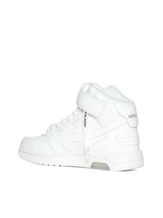 Upper: 72% Leather, 17% Polyurethane, 11% Recycled polyester Lining: 82% Recycled polyester, 9% Polyurethane, 9% Nylon pa1 Sole: 100% Rubber White High-top Sneakers With Rubber Heel Cap, Urban White Sneakers With Rubber Heel Cap, White Urban Sneakers With Rubber Heel Cap, White Sneakers With Removable Insole For Streetwear, Off White Out Of Office, Mid Sneakers, Italian Fashion Brands, Out Of Office, Marine Serre