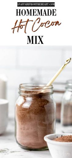 homemade hot cocoa mix in a mason jar