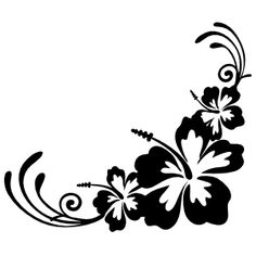 a black and white flower design on a white background