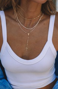 ~Appx 15.5'' & 18'' ~Sterling silver clasp ~Freshwater Pearls Rosary Necklace, Crystal Choker, Pearl Size, Gold Pearl, Rosary, Fresh Water, Freshwater Pearls, Gold Filled, Jay