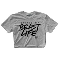 "LIVING MY BEAST LIFE" Crop Top (ATHLETIC HEATHER) – BulkGear Slogan Cropped T-shirt With Relaxed Fit For Streetwear, Cropped Athleisure T-shirt With Letter Print For Streetwear, Streetwear Athleisure Cropped T-shirt With Letter Print, Athleisure Cropped T-shirt With Letter Print For Streetwear, Relaxed Fit Crop Top T-shirt For Streetwear, Relaxed Fit Crop Top With Letter Print For Streetwear, Relaxed Fit Cropped T-shirt With Letter Print For Streetwear, Casual Cropped T-shirt With Graphic Print For Workout, Relaxed Fit Letter Print Crop Top For Streetwear