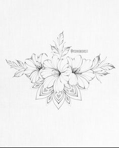 a black and white drawing of flowers with the words monochromey on it's side