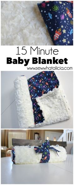 the instructions for how to make a baby blanket that looks like it has space on it