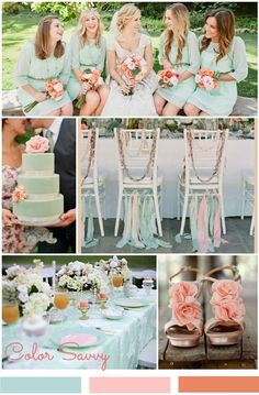 a collage of photos showing different types of wedding decorations