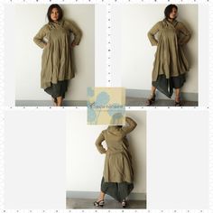 Elegant dress/ tunic olive green (no.17) mix silk (one size fits most) #winter #boho #funky #CowlNeck #purple #silk #urban #dress #autumn #TrenchCoat Dress Autumn, Winter Boho, Purple Silk, Dress Tunic, Autumn Garden, Raw Silk, Elegant Dress, Tunic Dress, Silk Fabric