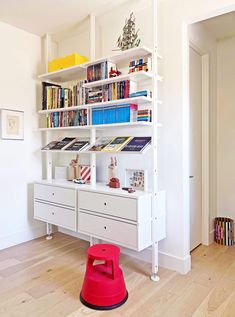 In fact, a closet isn’t even involved. Elvarli Ikea Ideas, Ikea Design Ideas, Elvarli Ikea, Tidy Wardrobe, Shelfie Decor, Ikea Elvarli, Ikea Shelving, Ikea Algot, Ikea Kids Room