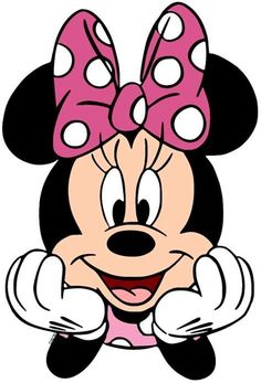 a cartoon minnie mouse with polka dots on it's head