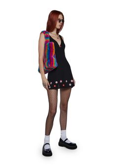 Delia's By Dolls Kill Embroidered Flowers V-Neck Mini Dress - Black Dollskill Dress, Dolls Kill Dresses, Dolls Kill Bags, Dolls Kill Current Mood, Rave Dress, Dolls Kill Outfits, Black And Pink Dress, Festival Outfits Rave, Dolls Kill Dress Black