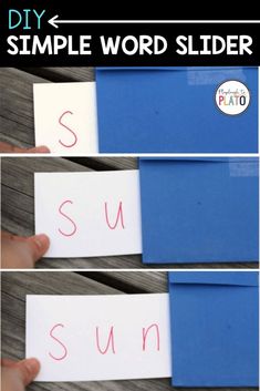 an easy diy simple word slider for kids to learn how to use it