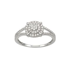 An elegant look is effortless whenever you pair this HDI diamond cluster ring with your favorite outfits. An elegant look is effortless whenever you pair this HDI diamond cluster ring with your favorite outfits.Click on this JEWELRY & WATCHES GUIDE to learn about fit, styles, materials and more! Width: 1.50 mm Nickel free Metal: sterling silver Plating: rhodium Finish: polished Packaging: boxedDIAMOND DETAILS Total weight: 1/5 ct. Shape: round Setting: prong Gemstones may have been treated to en Elegant Look, Diamond Cluster Ring, Diamond Cluster, Cluster Ring, Favorite Outfit, Jewelry Watches, Plating, Packaging, Sterling Silver