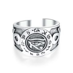 PRICES MAY VARY. 【Theme and Design concept】The Eye of Horus has a sacred meaning, representing the blessing of the gods and the supreme sovereignty. Anka symbolizes life and eternity. According to legend, bringing this protective treasure can prevent disasters, diseases and magical invasions. 【MATERIALS & MEASUREMENTS】 One suitable size: the Eye of Horus ring for men / women is made of 925 sterling silver, not harmful to health. It is size 8 (0.71 inches). Eye of Horus ring Weight:7.34g. 【PERFEC Eye Of Horus, Diamond Ring Settings, Christmas Gifts For Men, Ring For Men, Design Concept, Adjustable Ring, Gifts For Men, Adjustable Rings, Ring Sets