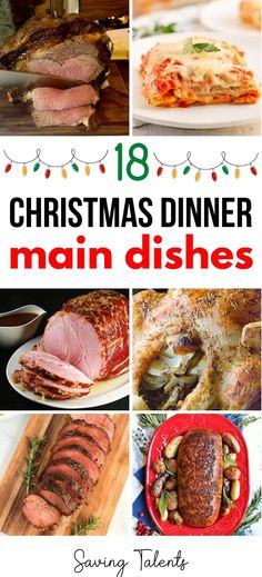 christmas dinner main dishes with text overlay