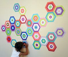 A wall for grandchildren?? modern, playful, sophisticated for rooms young and old! #popandlolli #pinparty Gray Vinyl Flooring, Lay Baby Lay, Children's Library, Childrens Library, Home Design Diy, Amazing Houses, Project Nursery, Experience Design, Modern Baby