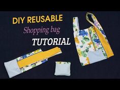 the diy reusable shopping bag sewing pattern is shown with instructions to make it