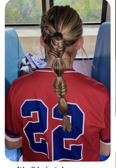 Softball Hairstyles For Long Thick Hair, Softball Braided Hairstyles, Softball Braids, Track Hair, Basketball Hair, Sporty Hair, Tennis Hair, Cool Brown Hair