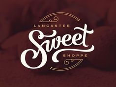 the logo for lancaster sweet shoppe, which is located in an old - fashioned script