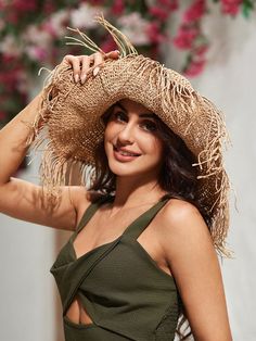 Protect yourself from the sun while looking stylish with this wide brim straw hat. Perfect for vacations, picnics, and beach days, it features tassels for an added touch. Stay cool and comfortable while enjoying your outdoor activities. Color : Khaki Details : Fringe Style : Boho Material : Straw Product Technique : None Size Crown one-size 56 Straw Panama Hat For Beach Season Picnics, Bohemian Sun Hat For Summer Poolside, Bohemian Sun Hat For Summer Pool, Bohemian Sun Hat For Pool And Summer, Beachwear Straw Hat For Sunbathing During Beach Season, Summer Panama Hat For Pool In Natural Color, Summer Straw Panama Hat For Pool, Straw Panama Hat For Summer Poolside, Straw Panama Hat For Summer Pool