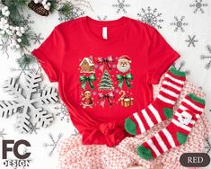 Coquette Shirt, Family Matching Christmas, Matching Christmas Shirts, Bow Shirt, Bow Shirts, Christmas Bow, Red Design