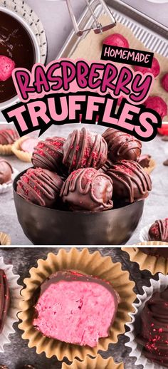 Raspberry Truffles Recipe, Chocolate Raspberry Truffles, Raspberry Truffles, Homemade Chocolate Candy, Easy Truffles, Quick Cookies Recipes, Homemade Truffles, Truffles Recipe, Chocolate Recipes Homemade