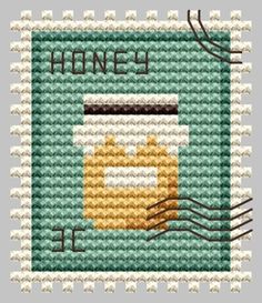 a cross stitch pattern with the words honey on it