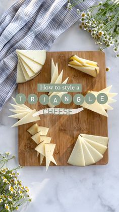 how to style a triangle cheese board