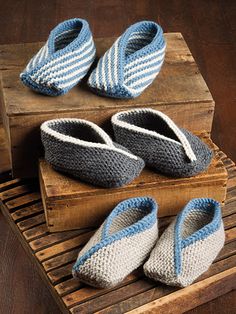 Knit - Patterns - Annie's Signature Designs - Accessories - ANNIE'S SIGNATURE DESIGNS: Adult Tiptoe Slippers Knit Pattern Knitted Gifts Ideas, Knitted Gifts, Easy Weekend Projects, Annie's Crochet, Easy Knit, Knitting Books, Knitted Slippers, Crochet Books, Crochet Shoes