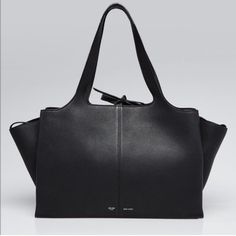 *Nwot: Brand New Without Tags Or Dust Bag. Never Used, No Signs Of Wear. Vintage Celine Logo (2017). Brand Code: U-Ga-0167 12"W X 9"H X 5"D 8.5" Handle Drop Exterior: Leather Interior: Suede Hardware: Silver Made In Italy Designer Black Bag In Epsom Leather, Designer Black Epsom Leather Bag, Black Calf Leather Bag With Palladium Hardware, Black Epsom Leather Evening Bag, Black Epsom Leather Top Handle Bag, Black Epsom Leather Office Bags, Black Epsom Leather Rectangular Bag, Timeless Black Calf Leather Bags, Modern Black Epsom Leather Bag