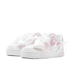 Custom Air Force 1 Low White Lace Pink Elevate your style with the Custom Air Force 1 Low White Lace Pink. These hand-painted sneakers feature a crisp white base with a striking pink lace design, blending simplicity with a pop of color for a fresh and modern look. Key Features: White Lace Pink Design: Each pair features a clean white canvas adorned with a vibrant pink lace design. The contrast between the pure white base and the bold pink accents creates a look that is both elegant and eye-catching, perfect for those who appreciate stylish simplicity with a hint of flair. Premium Materials: Crafted from high-quality materials, these sneakers ensure both durability and comfort. The premium leather and breathable fabric lining make these shoes ideal for everyday wear and special occasions, p White And Pink Shoes, Sporty Pink Custom Sneakers With Laces, Pink Sneakers With White Laces For Streetwear, Pink Sneakers For Streetwear With Laces, Modern Pink Lace-up Custom Sneakers, Pink Lace-up Custom Sneakers With Contrast Sole, Pink Custom Air Force, Cute Shoes Sneakers, Cute Pink Shoes