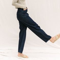 The 225's is the 225th style made by Jesse Kamm. Classic, plain-front jean made out of Japanese denim. High-waisted with straight leg. Simple, yet versatile. 100% Japanese Denim. Please note, the pants may vary slightly in size due to differences in water temperatures during the dye process and small batch production. Waist measurements are approximately the following: 0: 25.5, 2: 26.5", 4: 27.5", 6: 28.5”, 8: 29.5”, 10: 30.5", 12: 31.5", 14: 33.5", 16: 35.5". These pants run slim in the hips. J Jesse Kamm, The Dye, Japanese Textiles, Japanese Denim, General Store, Small Batch, In Water, Timeless Pieces, Classic Style