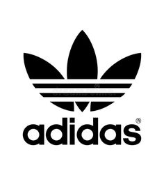 the adidas logo is shown in black and white