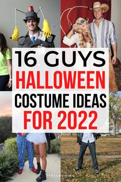 people in costumes for halloween and the words, 16 guys halloween costume ideas for 2012