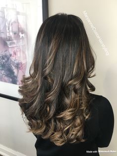 Dark Brown And Light Brown Balayage, Natural Balayage, Highlights For Dark Brown Hair, Puffy Hair, Blonde Highlights On Dark Hair, Bombshell Hair, Black Hair Balayage, Brown Hair Inspo, Brunette Hair With Highlights