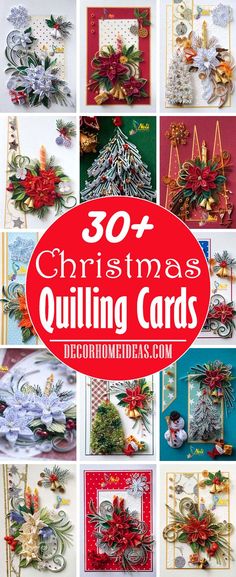 christmas quilting cards with the title overlay that reads 30 christmas quilting cards