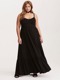 Black Tiered Jersey Maxi Dress, Simple Sleeveless Dress, Black Jersey Maxi Dress, Dress Plus Size Summer, Torrid Fashion, Red Flower Dress, Convertible Maxi Dress, Plus Size Black Dresses, Silver Cocktail Dress, Maxi Dress Plus Size