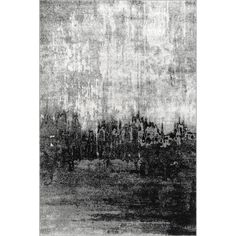 an abstract black and white painting