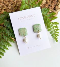 Add a natural stone look with these stunning sage green clay earrings! Earthy Green Dangle Earrings, Earthy Green Drop Earrings, Everyday Green Earrings With Natural Stones, Green Nature-inspired Everyday Earrings, Everyday Green Nature-inspired Earrings, Sage Green Earrings, Green Clay Earrings, White Clay Earrings, Fort Walton Beach