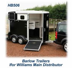 an advertisement for a trailer with the words barrow trailers for williams main distributor