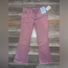 Description: Flare High Rise Adjustable Waist Pants. Raw Hem. Button Fly Closure. Dusty Pink Color. Size: 5 Condition: Nwt Smoke/Pet Free Home. Most Items Ship Next Day! Cute Cotton Bottoms With Buttons, Pink Bottoms With Buttons For Fall, Pink Fall Bottoms With Buttons, Trendy Pink Bottoms With Button Closure, Trendy Pink Pants With Button Closure, Pink Stretch Flare Jeans, Pink Cotton Bottoms With Button Closure, Pink Straight Leg Bottoms With Button Closure, Pink Cotton Pants With Button Closure