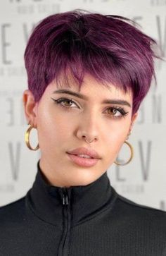 PRICES MAY VARY. burgundy wig Pixie Hairstyles Purple, Short Purple Hair Pixie, Purple Pixie Haircut, Feminine Pixie Haircut Round Faces, Short Choppy Hair Edgy Messy Pixie Bob Hairstyles, Pixie Hair Color Ideas, Dyed Pixie Cut, Colored Pixie, Purple Pixie Cut