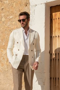 Linen Blazer Men, Classy Suits, Italian Suit, Wedding Outfit Men, Mens Casual Outfits Summer, Designer Suits For Men