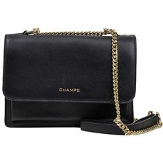 This Champs Gala Collection leather crossbody clutch offers chic style. This Champs Gala Collection leather crossbody clutch offers chic style. 7.25"H x 8.5"W x 4"D Strap length: 21" Magnetic snap closure Gold-tone hardware Interior: 1 zip pocket, 1 slip pocket Exterior: 1 magnetic snap pocketCONSTRUCTION & CARE Body: leather Lining: polyester Wipe clean Imported Size: One Size. Color: Black. Gender: female. Age Group: adult. Classic Soft Leather Clutch For Evening, Classic Evening Clutch Flap Bag, Chic Leather Wallet On Chain Shoulder Bag, Chic Business Crossbody Clutch, Classic Crossbody Flap Bag For Evening, Classic Evening Wallet On Chain With Magnetic Closure, Timeless Evening Flap Bag In Soft Leather, Everyday Luxury Leather Clutch, Chic Textured Leather Crossbody Flap Bag