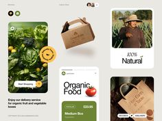 an image of organic food website design