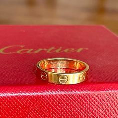 Like New. With Box, Receipt, And Certificate Of Authenticity. No One Told Me Your Fingers Get So Fat As You Age. Need To Replace With Larger One! Cartier Gold Wedding Rings, Designer Cartier Wedding Rings, Cartier Wedding Jewelry Stamped 14k, Luxury Yellow Gold Jewelry For Valentine's Day, Elegant Cartier Jewelry For Valentine's Day, Jewelry Cartier, Cartier Love Ring, Cartier Jewelry, Cartier Love