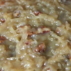 closeup of macaroni and cheese with nuts