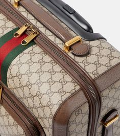 Find GUCCI Savoy Small Carry-on Suitcase on Editorialist. This Gucci Savoy suitcase is crafted from fabric and leather. It features a Gucci logo and a web stripe. This suitcase is designed to be carried on and has wheels for easy travel. It is made in Italy. Gucci Luggage Set, Gucci Luggage, Inspiration Kitchen, Gucci Logo, Carry On Suitcase, Easy Travel, Luggage Sets, Set Vintage, Antique Gold