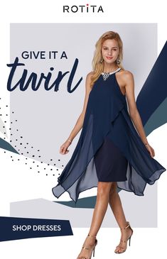 Get ready for the holiday party with this navy blue special occasion dress from Rotita. A flowing asymmetrical hemline and embellished neckline make this dress a stunner. Shop the look today. Summer Party Chiffon Dress In Georgette, Summer Party Chiffon Dress, Fitted Chiffon Dress With Overlay, Flowy Chiffon Dress With Asymmetrical Hem For Party, Sleeveless Chiffon Dress With Overlay, Flowy Chiffon Party Dress, Sleeveless Georgette Chiffon Dress For Parties, Flowy Georgette Chiffon Party Dress, Summer Georgette Cocktail Dress